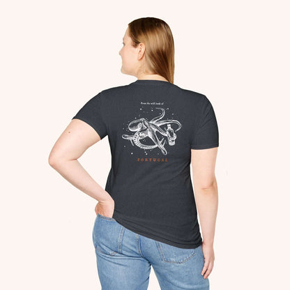  Wildly Virgin artisan olive oil t-shirt - back with Octopus print.