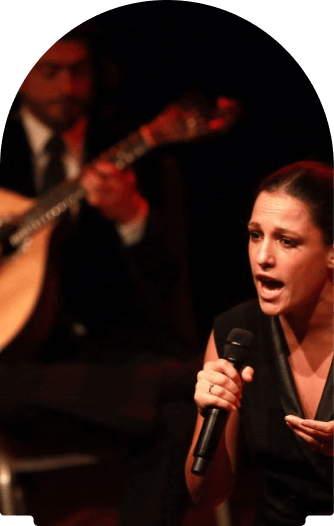 A singer singing traditional Portuguese fado music