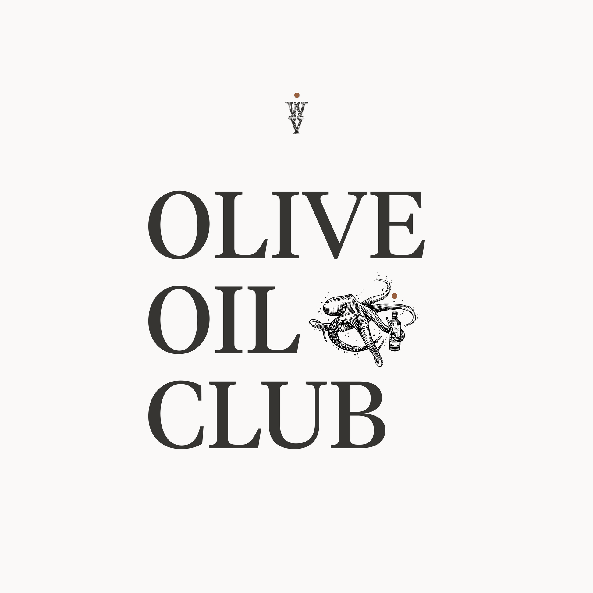 Logo of Wildly Virgin's Olive Oil Club featuring bold lettering and a stylized olive oil graphic.
