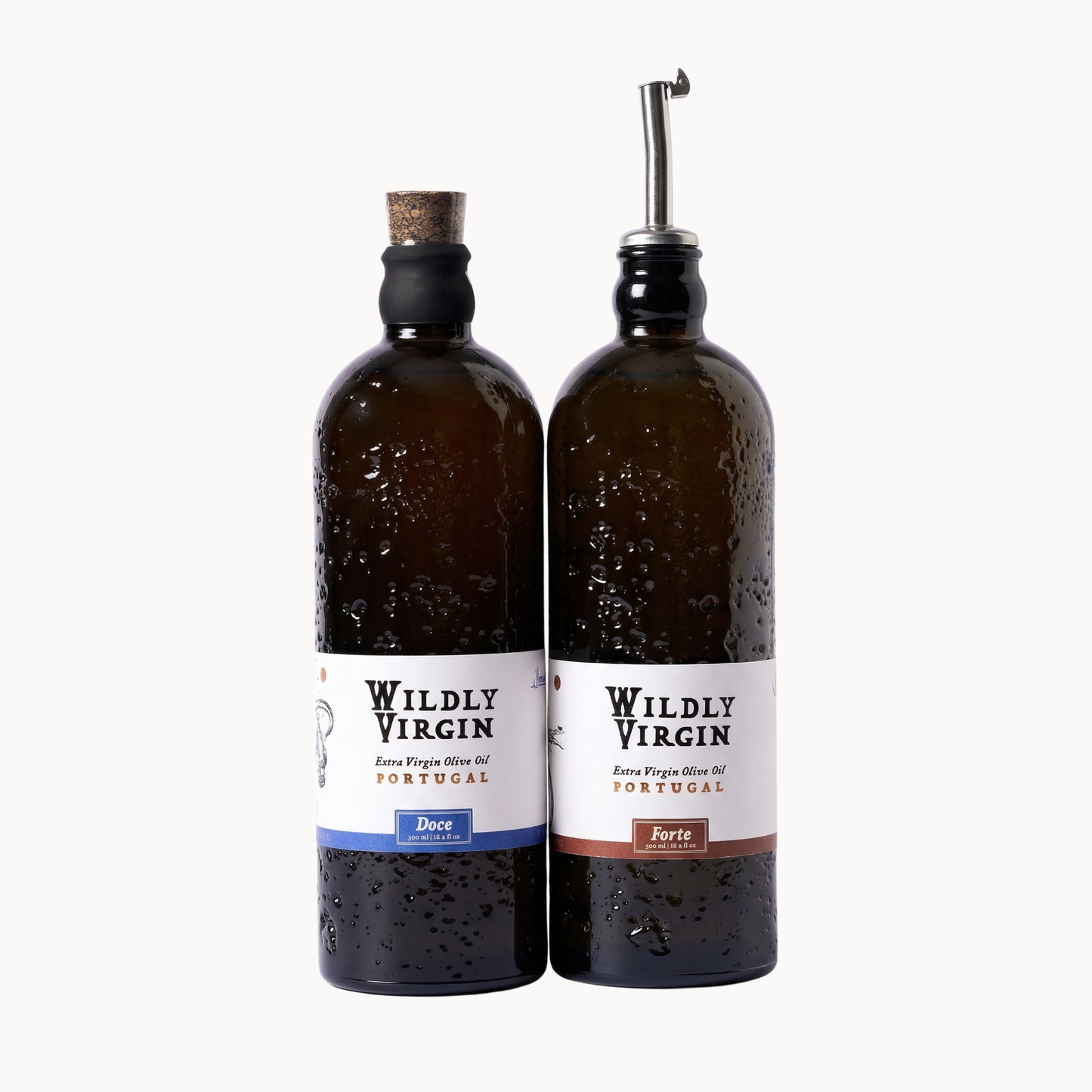 Chef's Duo - Doce and Forte artisanal olive oil bottles for exceptional kitchen flavor.